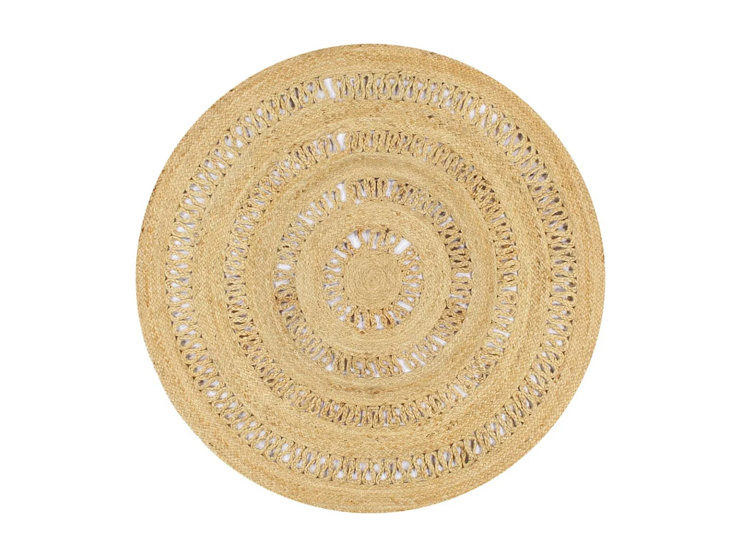 Vloerkleed handgemaakt 120 cm gevlochten jute NL196768