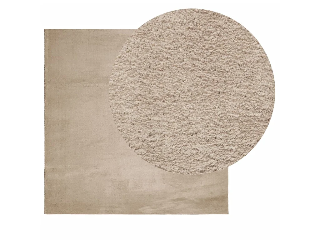Alfombra de pelo corto suave lavable HUARTE arena 160x160 cm ES73072