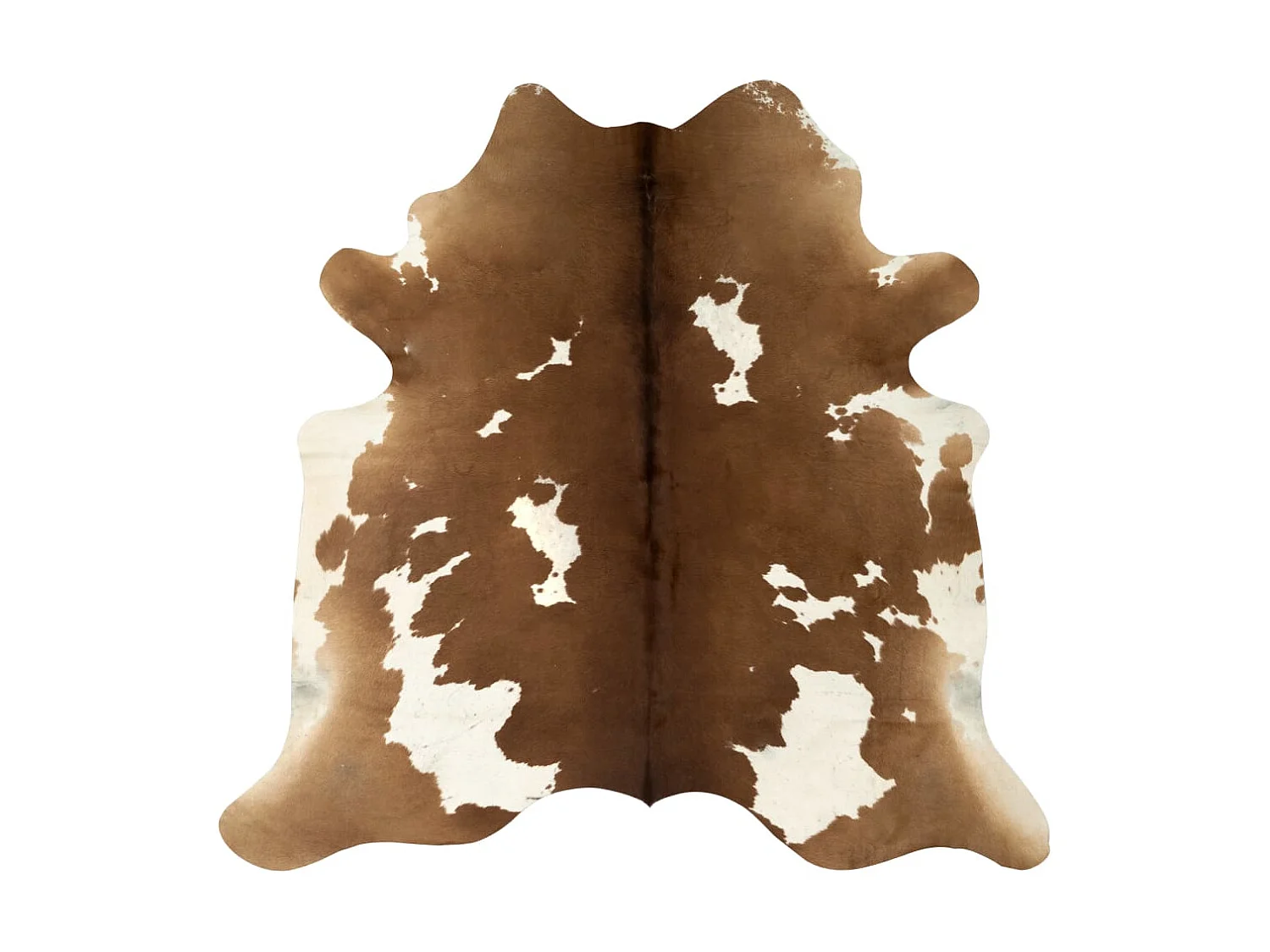 Tapete em couro de vaca genuíno 180x220 cm castanho e branco PT908927