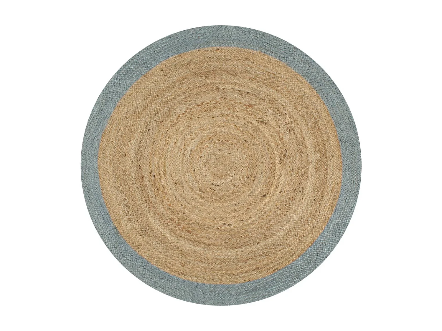 Tapis fait à la main Jute avec bord vert olive 150 cm QBH58027