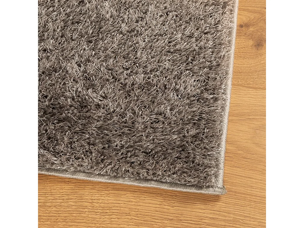 Vloerkleed ISTAN hoogpolig glanzend 100x200 cm grijs NL107006