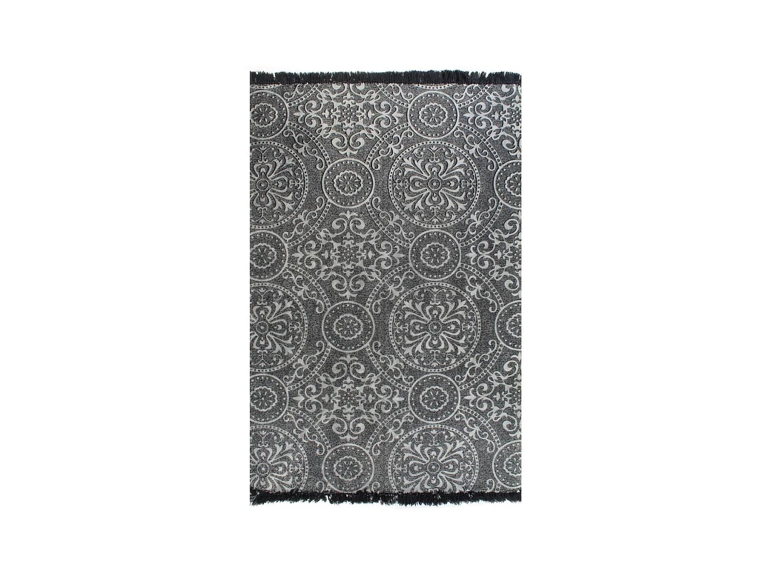 Tapis Kilim Coton 120 x 180 cm avec motif Gris QBH22638