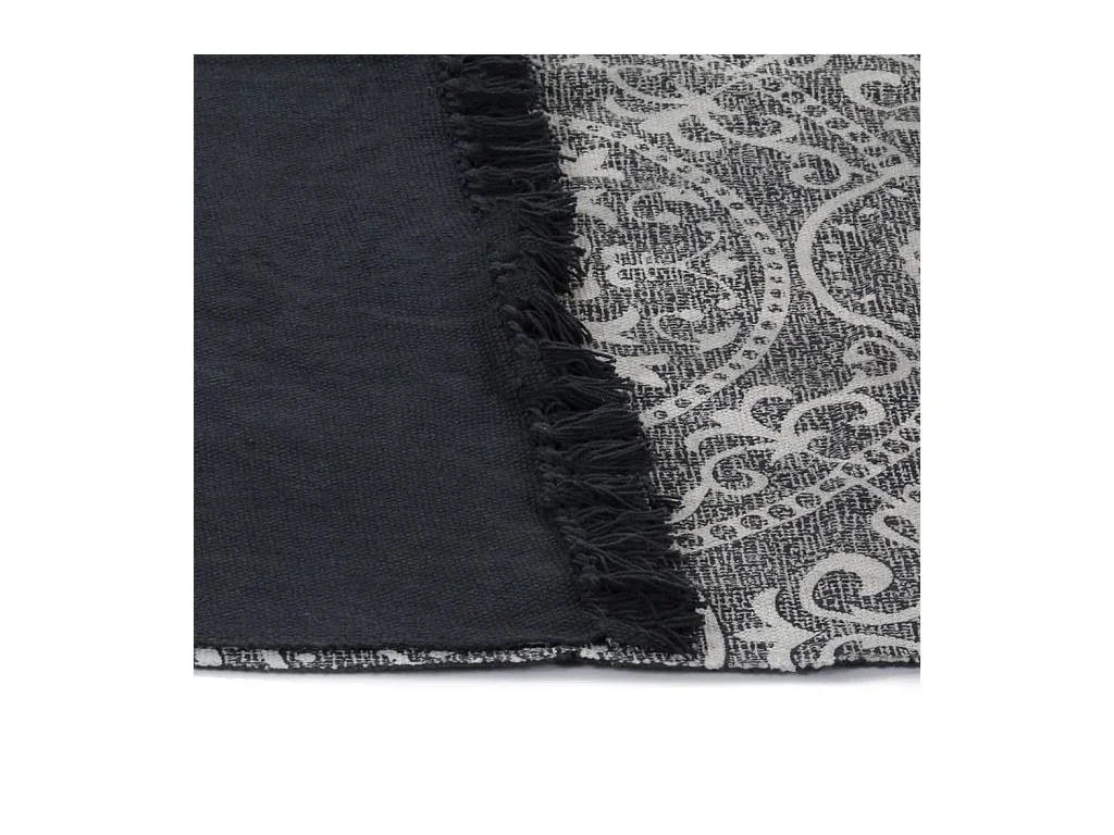 Kelim vloerkleed met patroon 120x180 cm katoen grijs NL600544