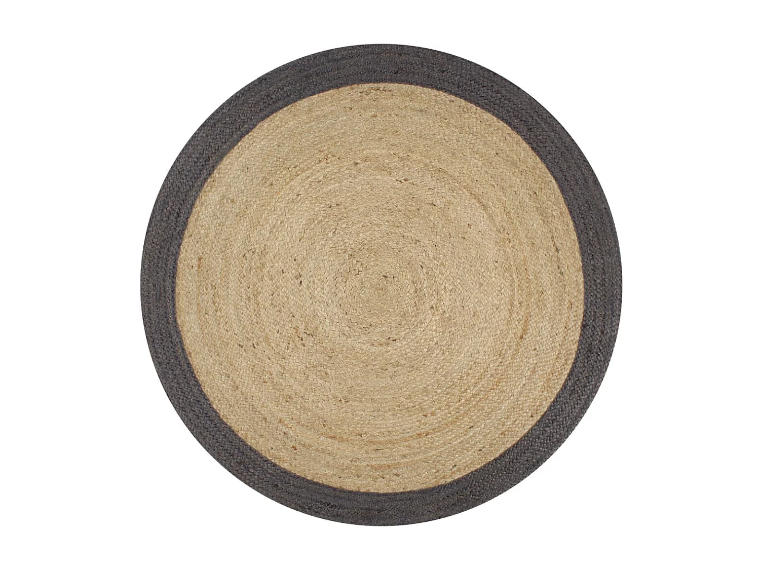 Tapis fait à la main Jute avec bord gris foncé 150 cm QBH66089