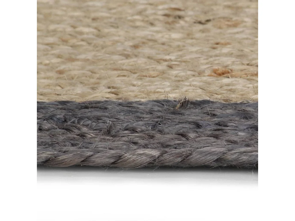 Tapis fait à la main Jute avec bord gris foncé 150 cm QBH66089