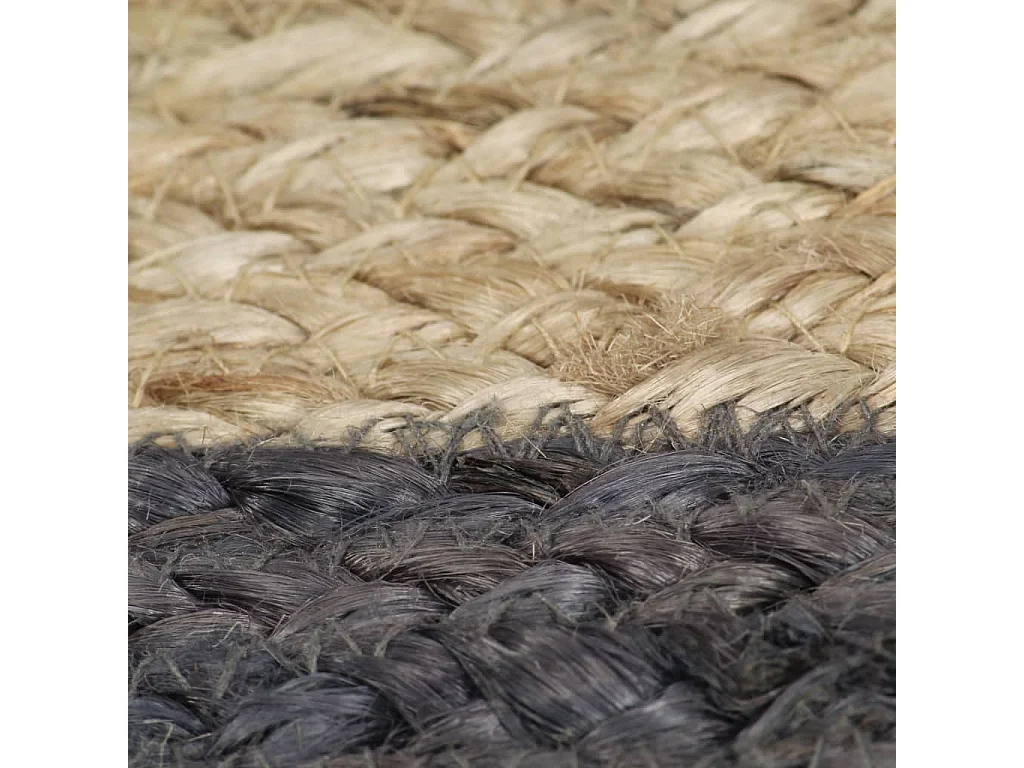Tapis fait à la main Jute avec bord gris foncé 150 cm QBH66089
