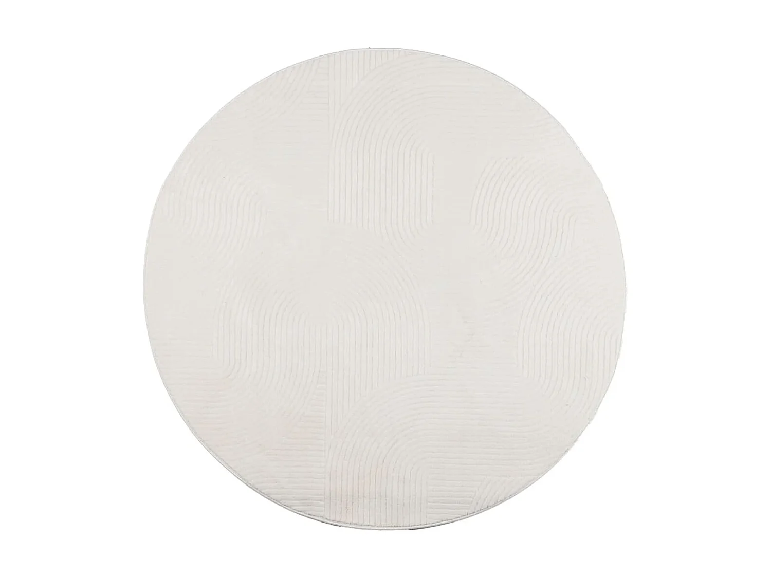 Tapis IZA poils courts style scandinave crème Ø 100 cm QBH26521