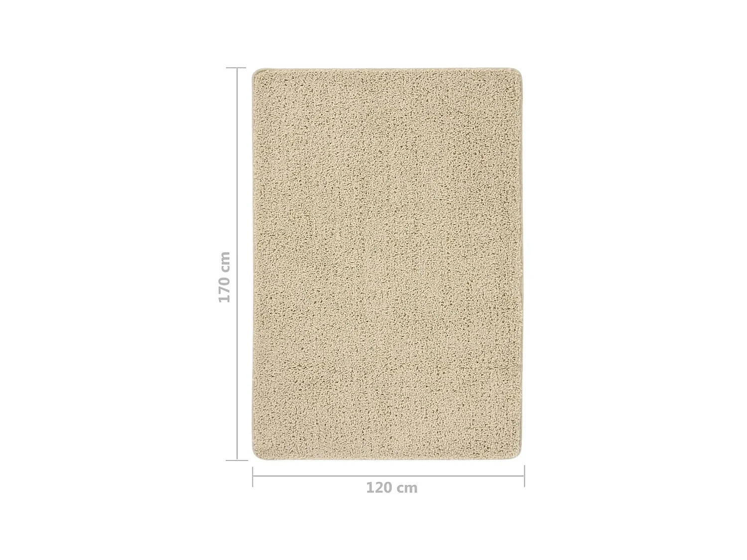 Tapete shaggy 120x170 cm antiderrapante cor creme PT857342