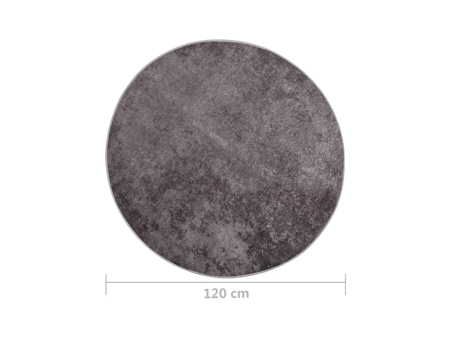 Vloerkleed wasbaar anti-slip ø120 cm grijs NL766541