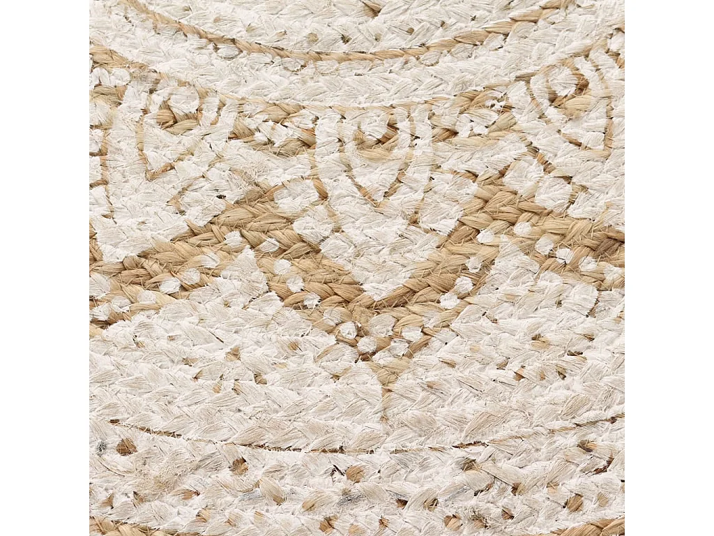 Tapis Jute tressé imprimé 150 cm rond QBH64265