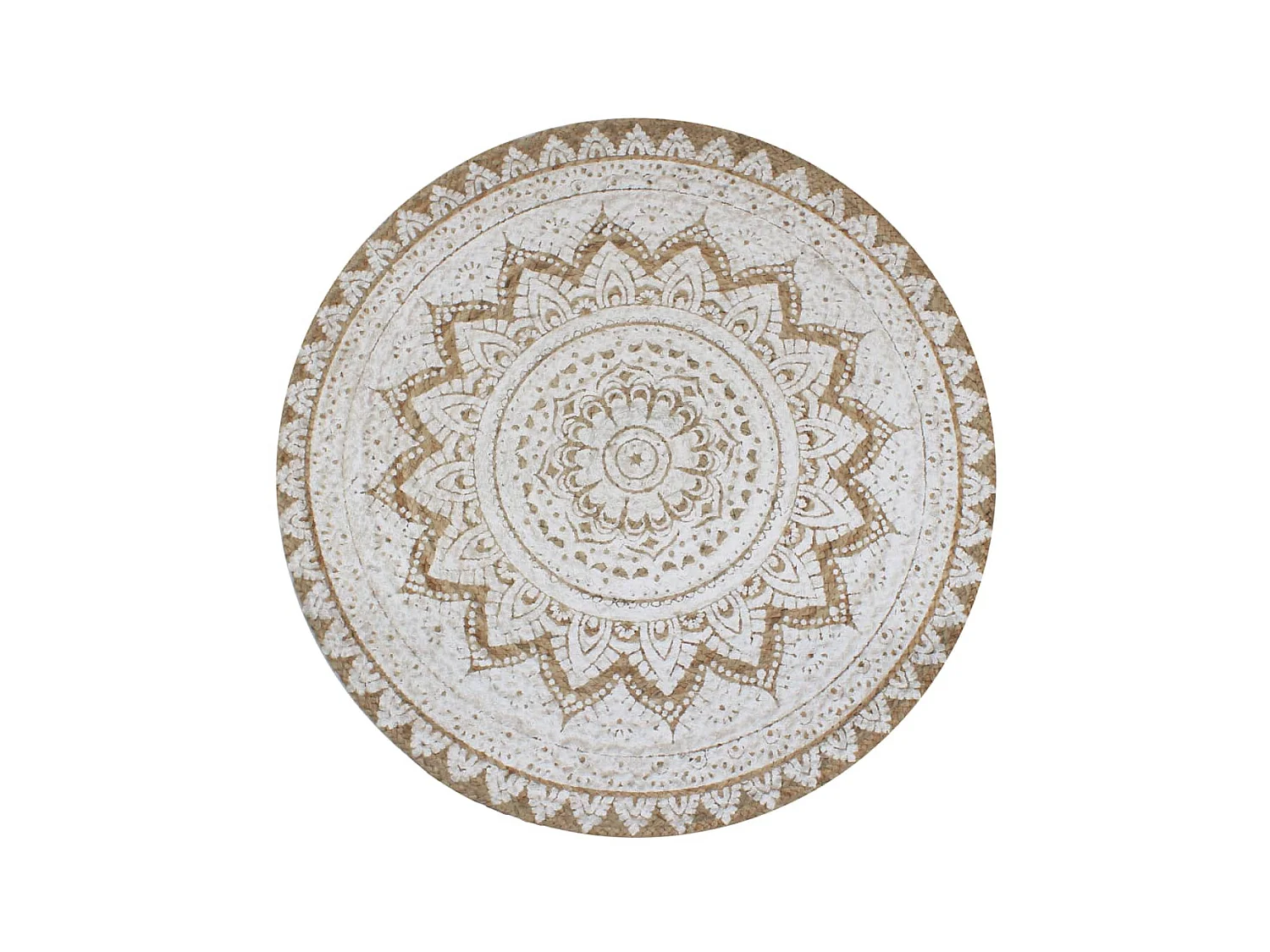 Tapis Jute tressé imprimé 150 cm rond QBH64265