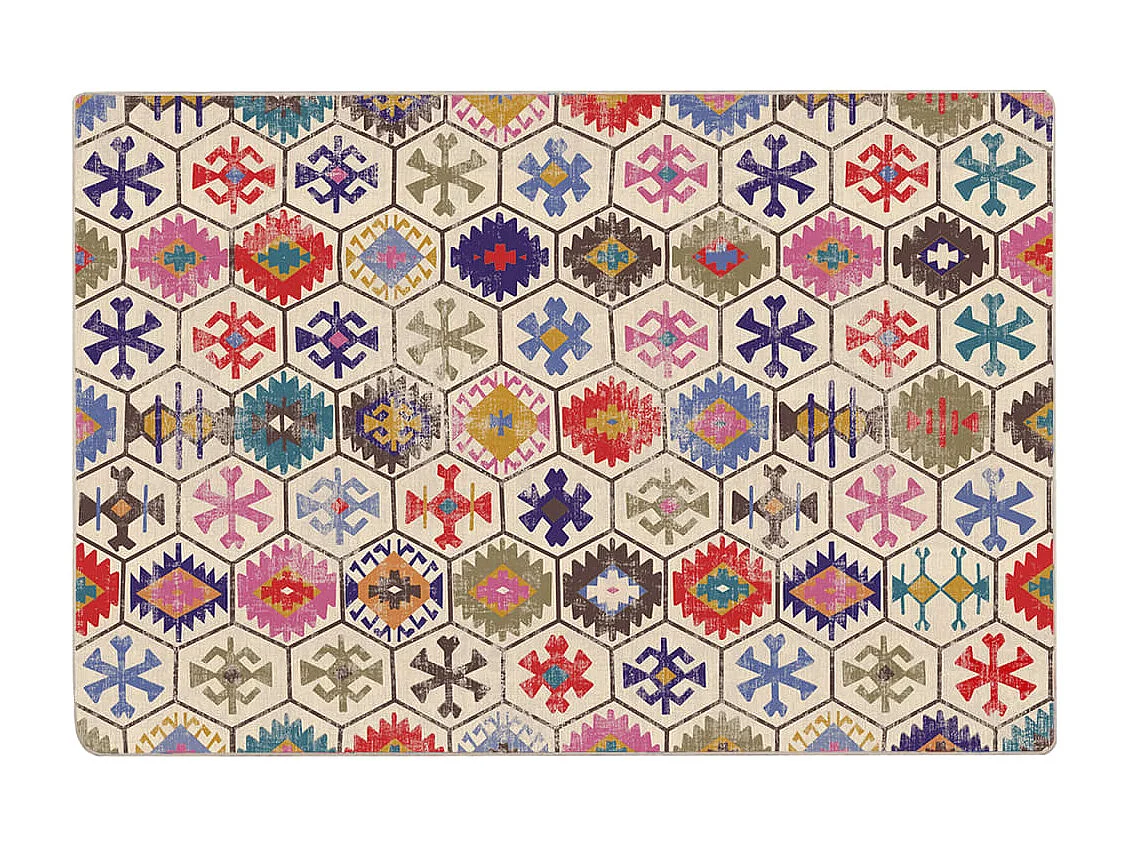 Tapete lavável antiderrapante 190x300 cm multicor PT834780