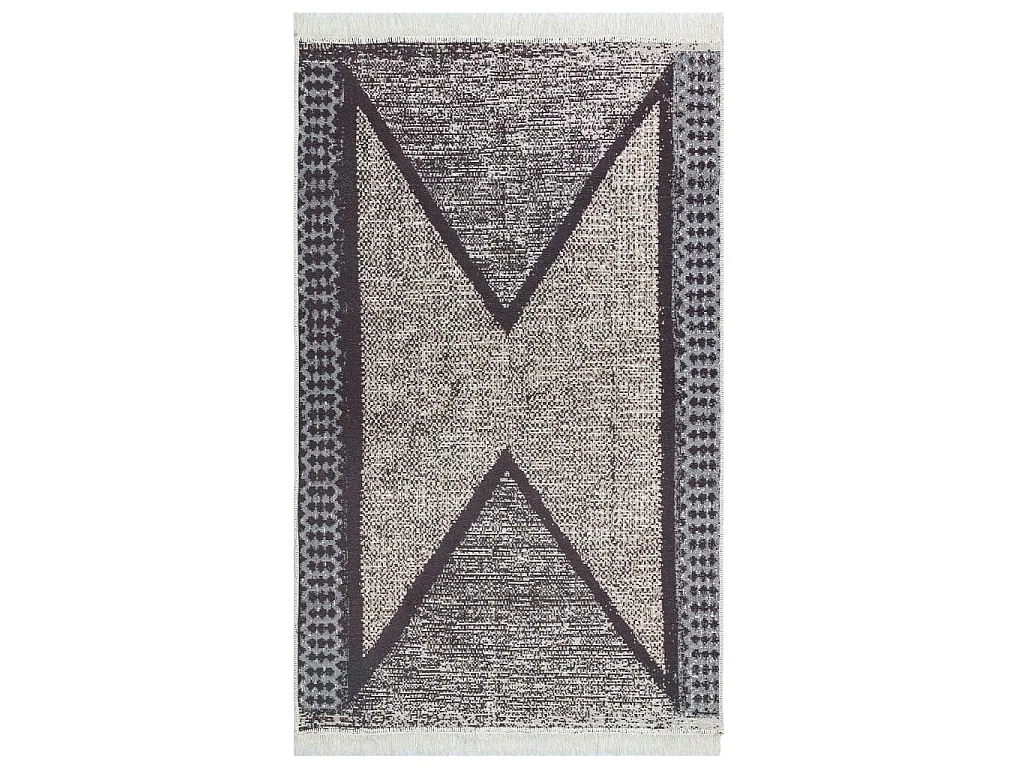 Vloerkleed 160x230 cm katoen zwart en grijs NL673400