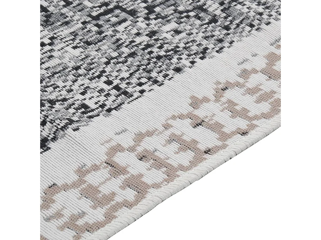 Vloerkleed 160x230 cm katoen zwart en grijs NL673400