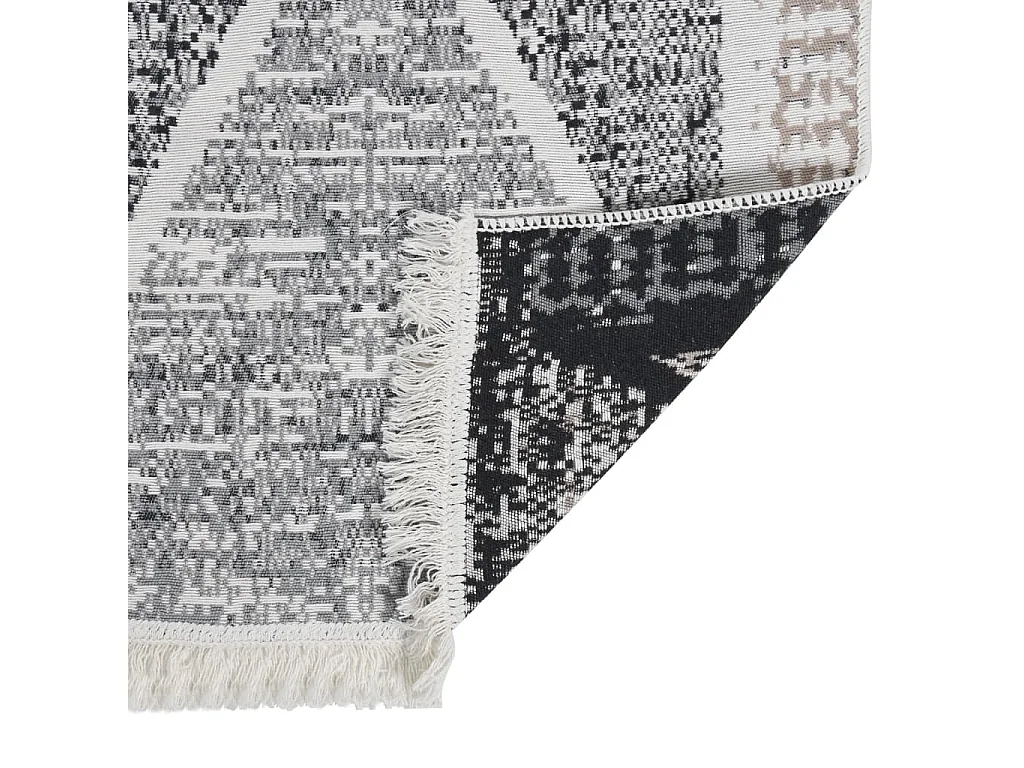 Vloerkleed 160x230 cm katoen zwart en grijs NL673400