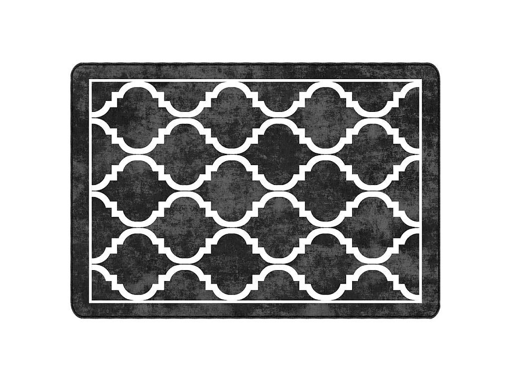 Tapis lavable noir et blanc 120x180 cm antidérapant QBH23888