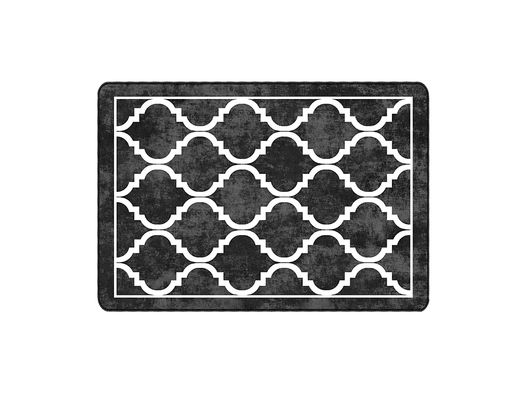 Tapete lavável antiderrapante 120x180 cm preto e branco PT480990
