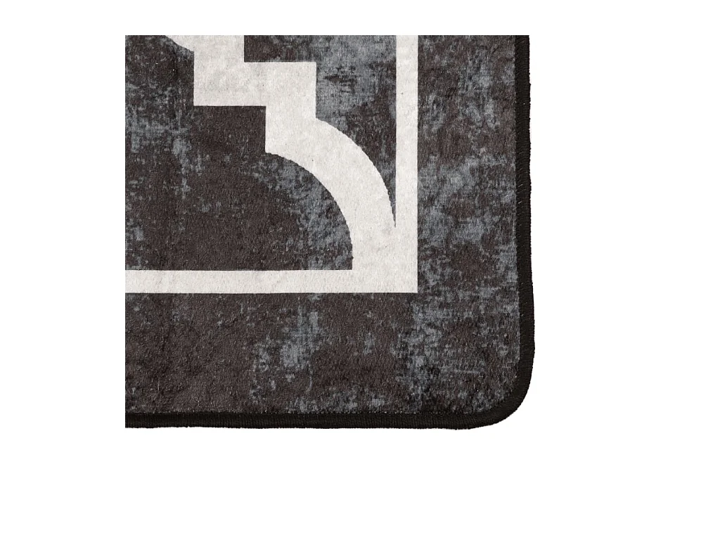 Tapete lavável antiderrapante 120x180 cm preto e branco PT480990