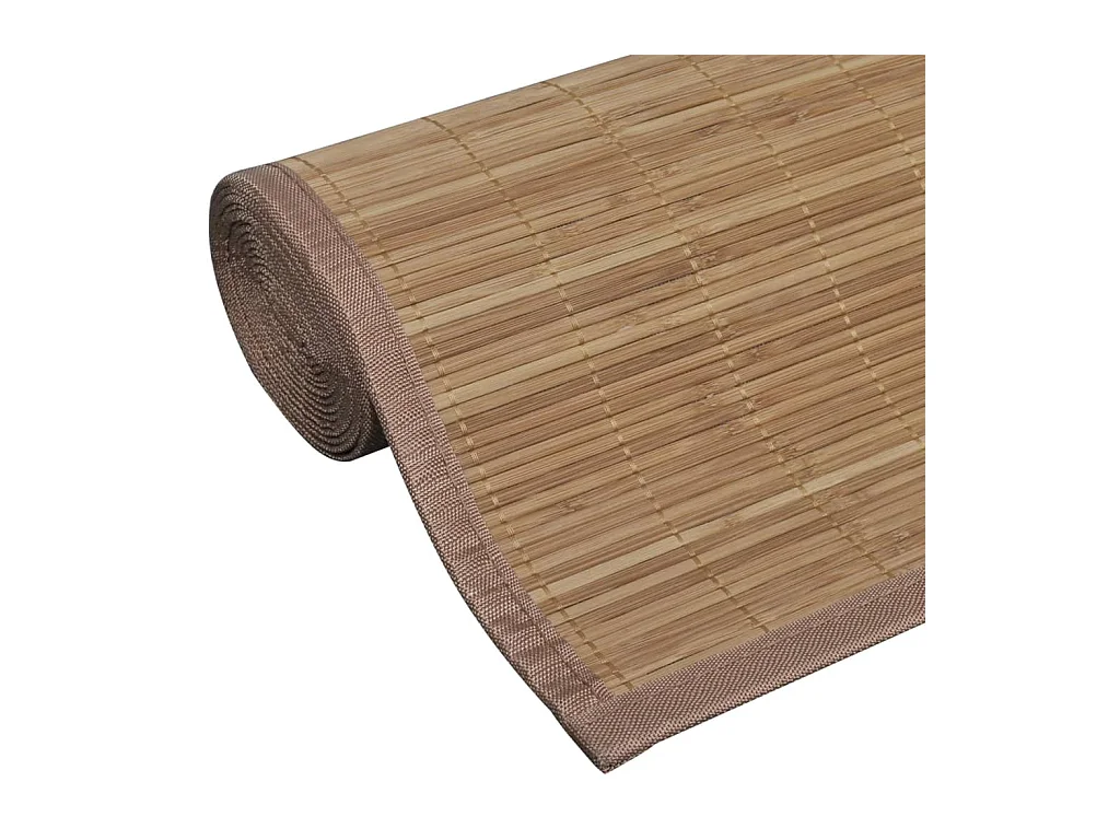 Alfombra rectangular de bambú marrón 120 x 180 cm ES27485
