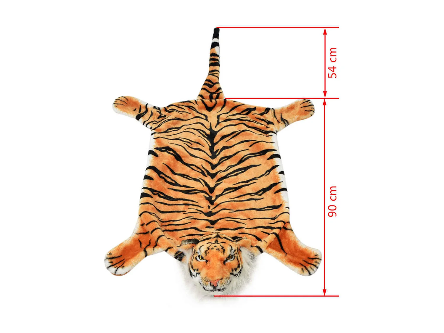 Alfombra afelpada de tigre 144 cm marrón ES46073