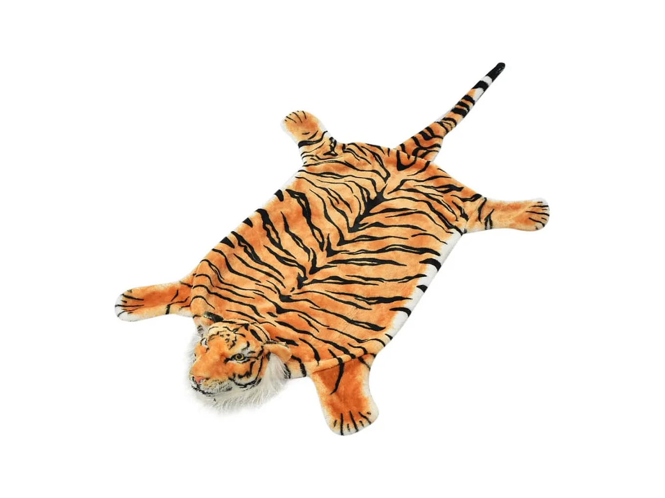 Tapis en peluche en forme de tigre 144 cm Marron QBH26223