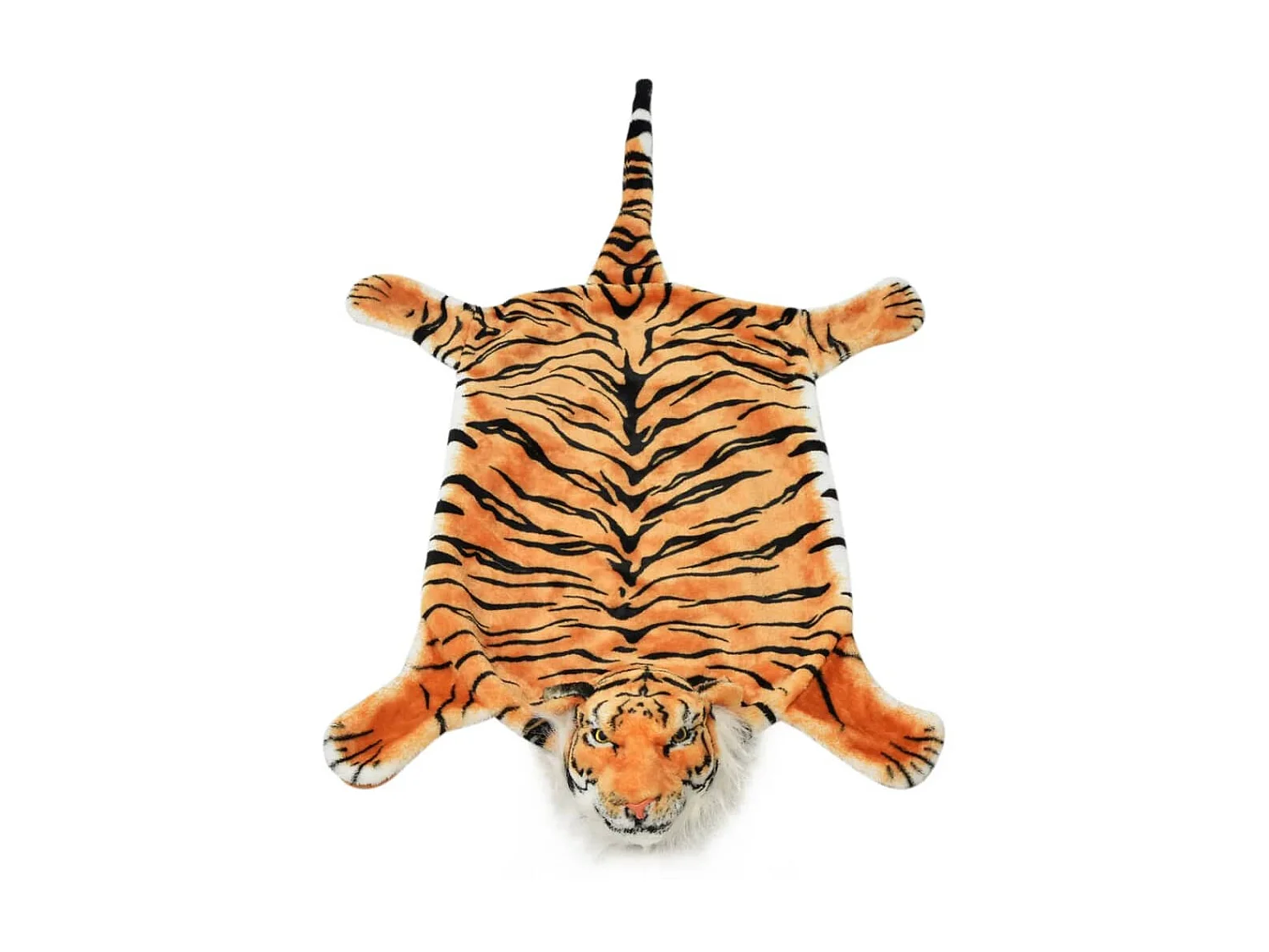 Tapis en peluche en forme de tigre 144 cm Marron QBH26223