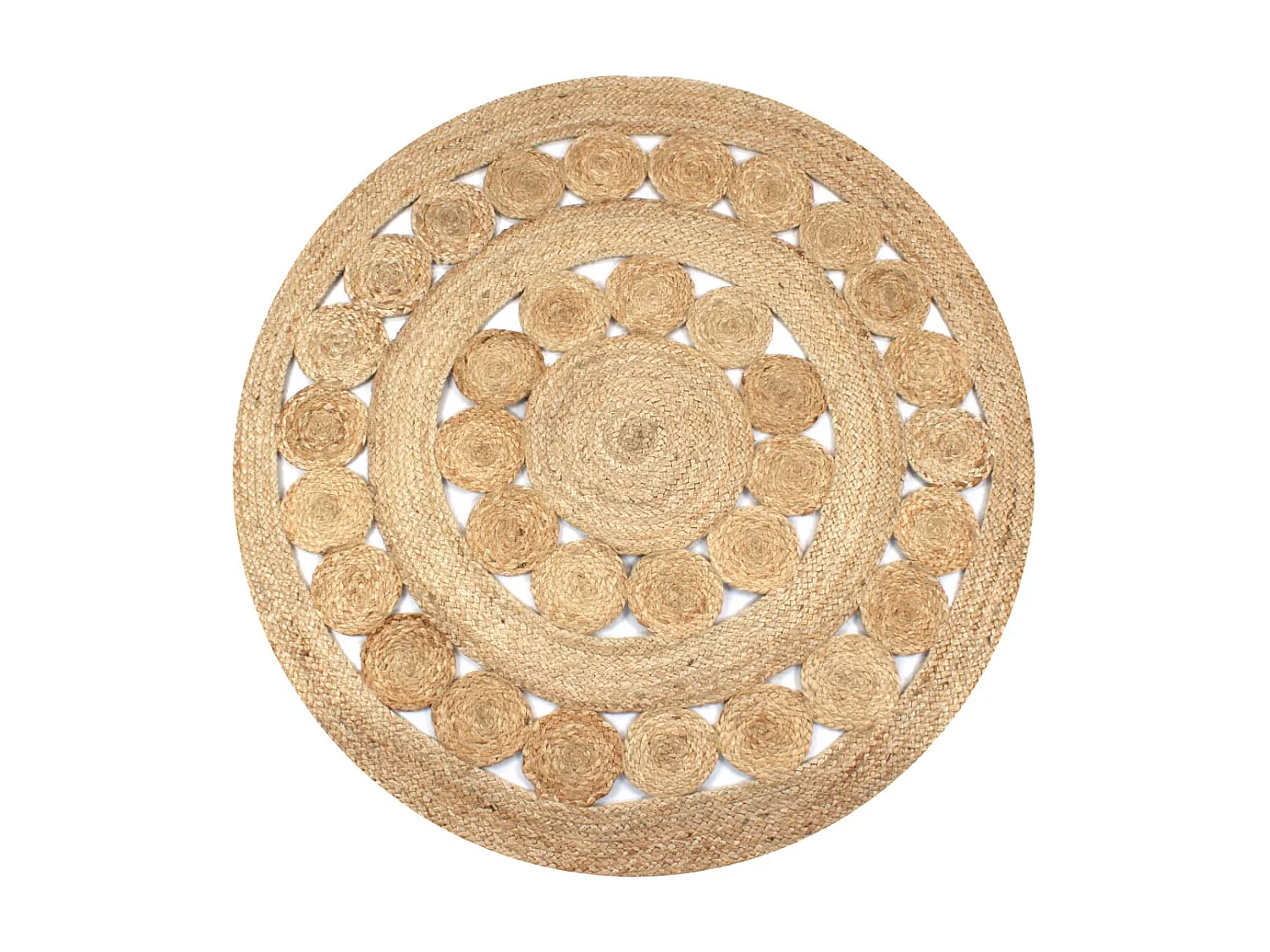 Tapis Jute design tressé 150 cm rond QBH77649