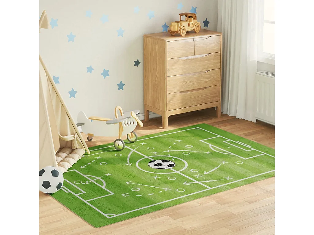 Tapis enfant 160x230cm terrain de football antidérapant lavable QBH91770