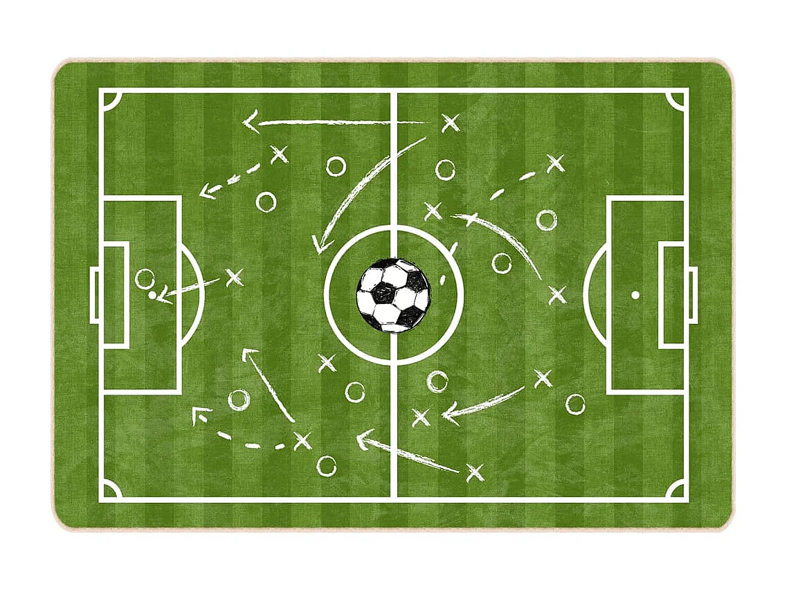 Tapis enfant 160x230cm terrain de football antidérapant lavable QBH91770