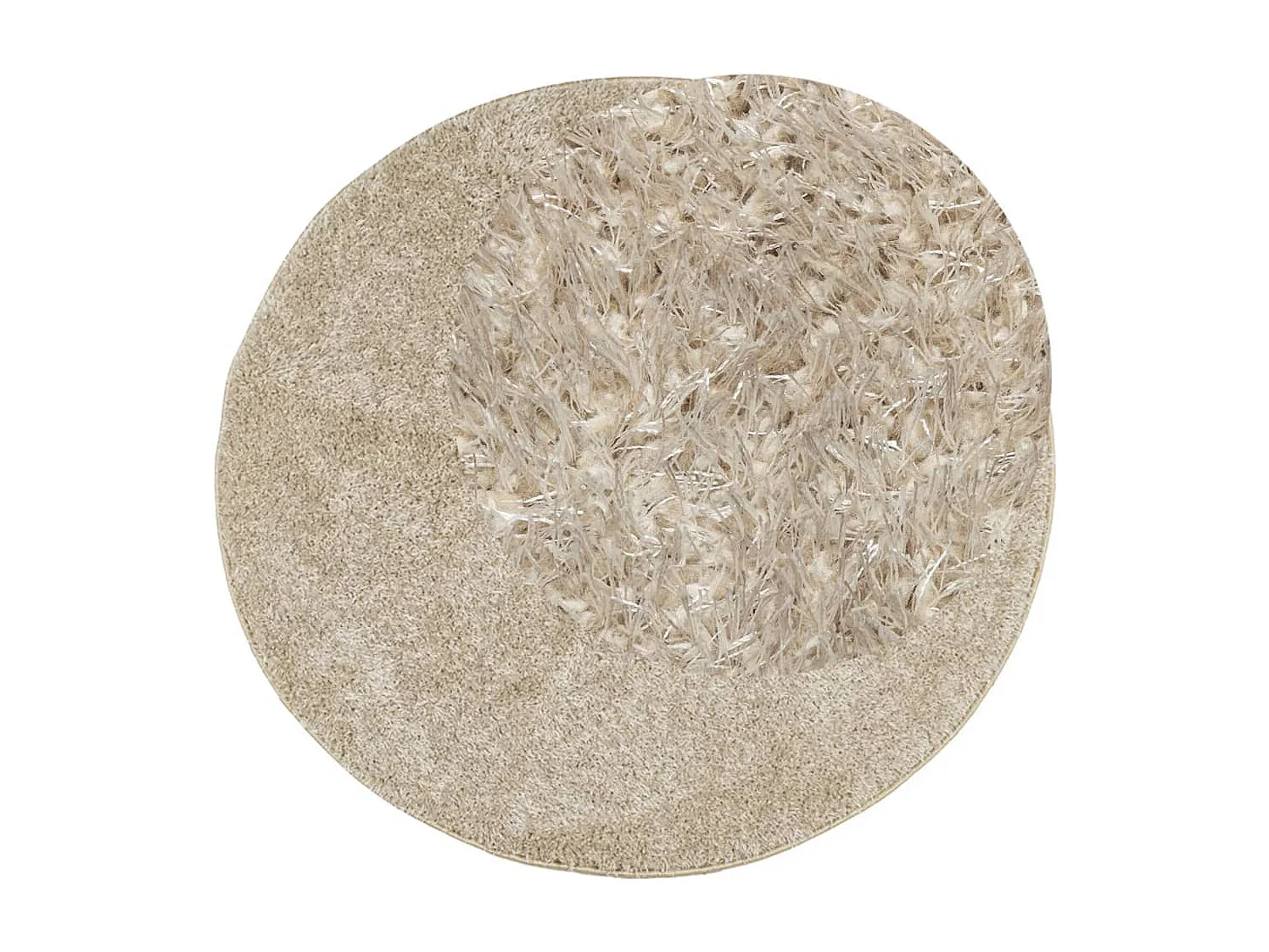 Tapis ISTAN à poils longs aspect brillant beige Ø 100 cm QBH18915