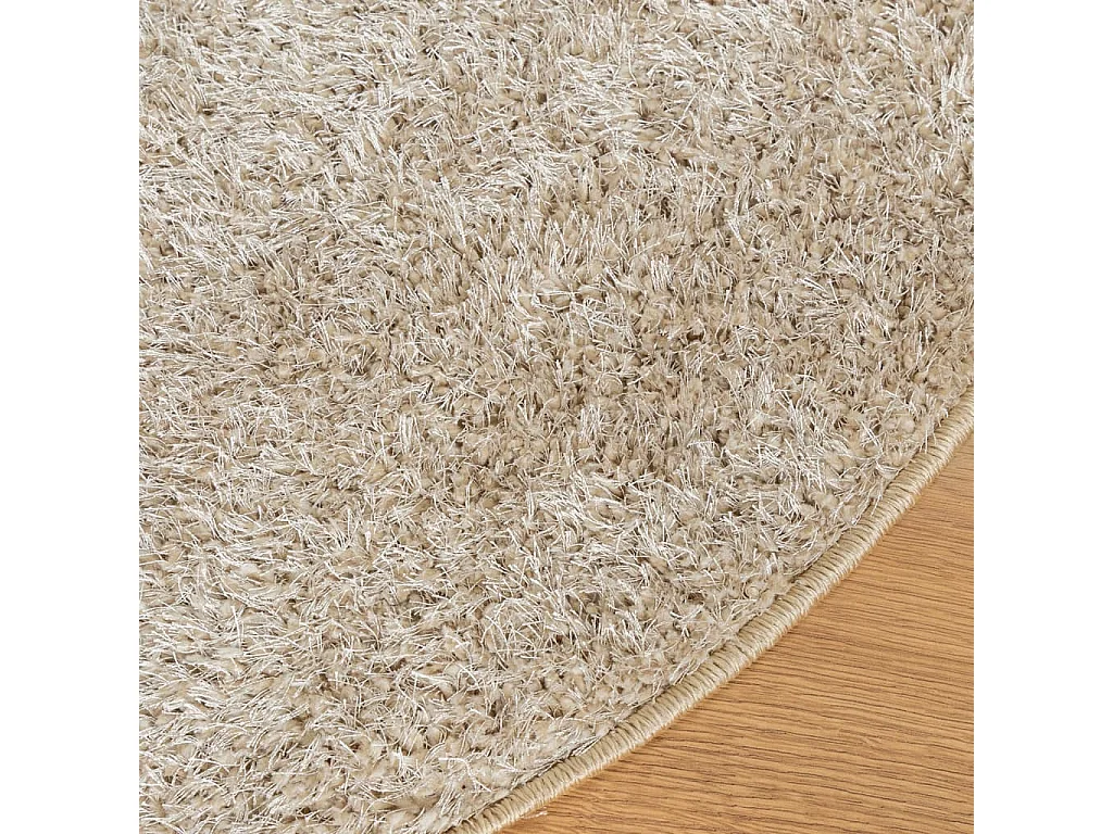 Tapis ISTAN à poils longs aspect brillant beige Ø 100 cm QBH18915