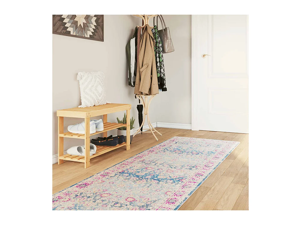 Tapis lavable multicolore 80x300 cm antidérapant QBH63535