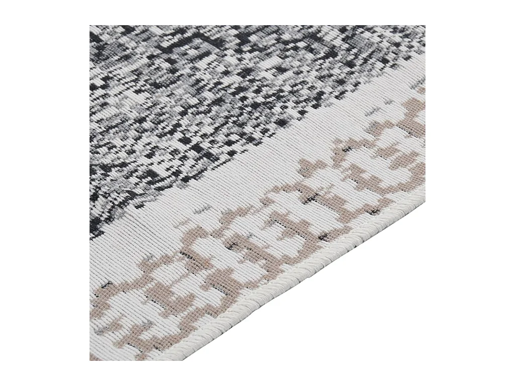 Alfombra de algodón negra y gris 120x180 cm ES12189