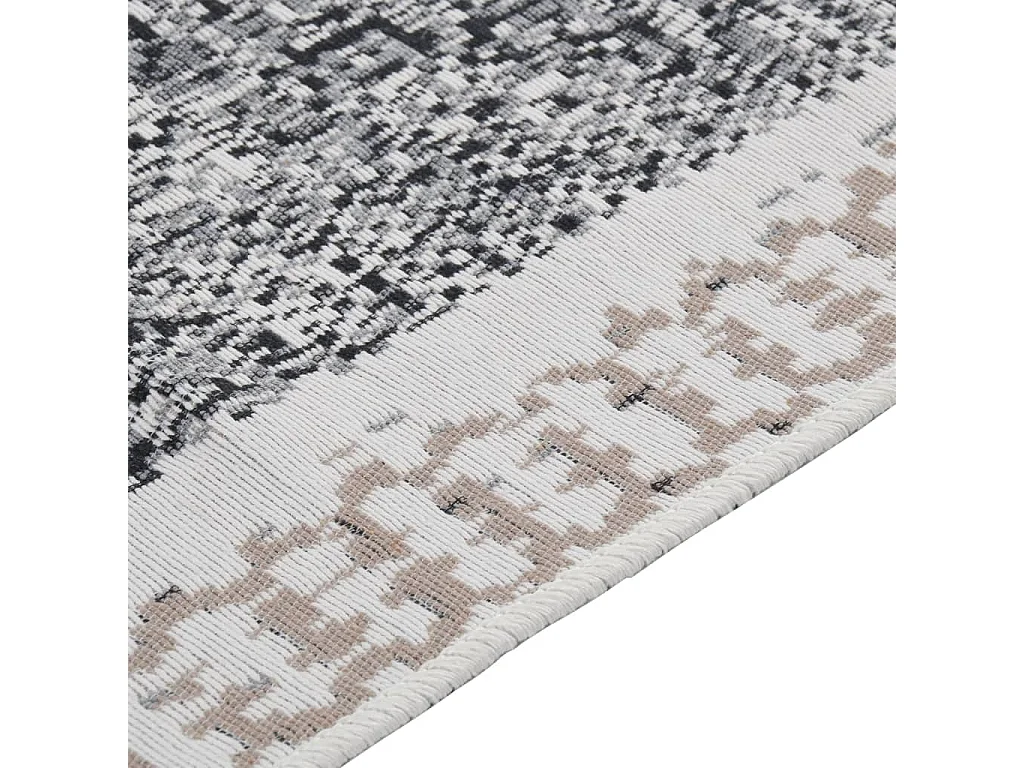 Vloerkleed 120x180 cm katoen zwart en grijs NL511378