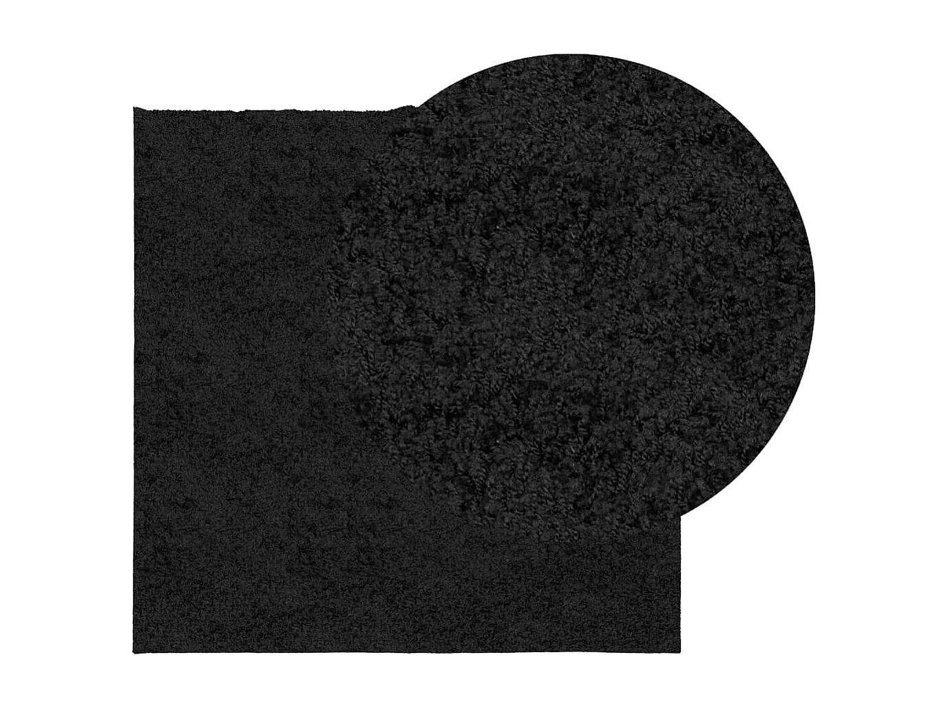 Tapis shaggy à poils longs moderne noir 240x240 cm QBH44789