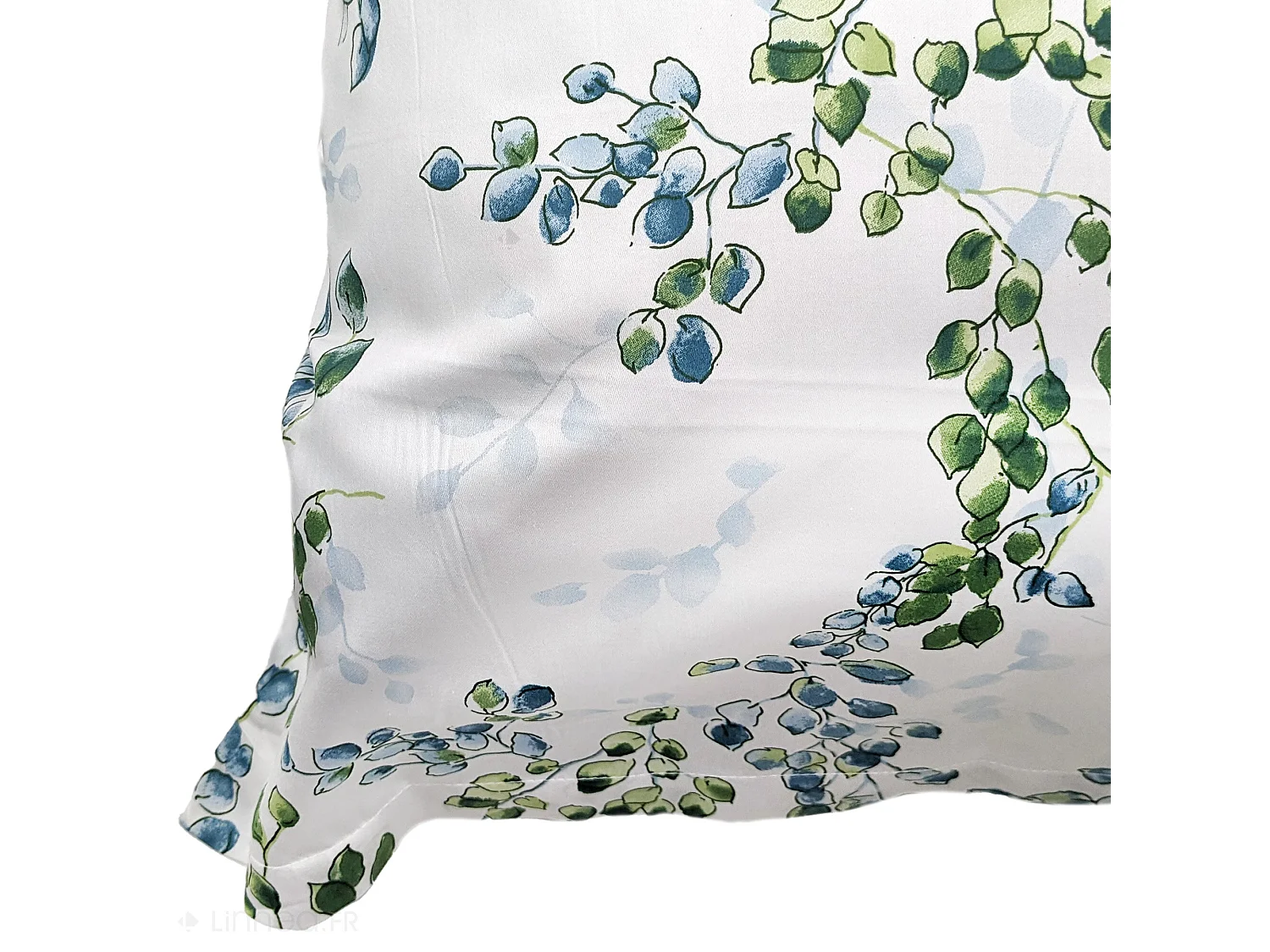 Taie d'oreiller 65x65 cm satin de coton ANGÈLE vert tilleul