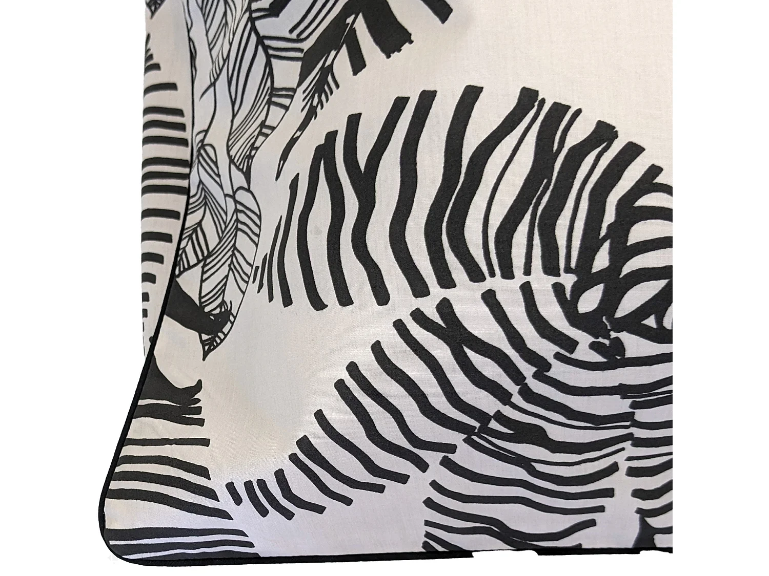 Taie d'oreiller 50x70 cm percale de coton ALBA beige/noir