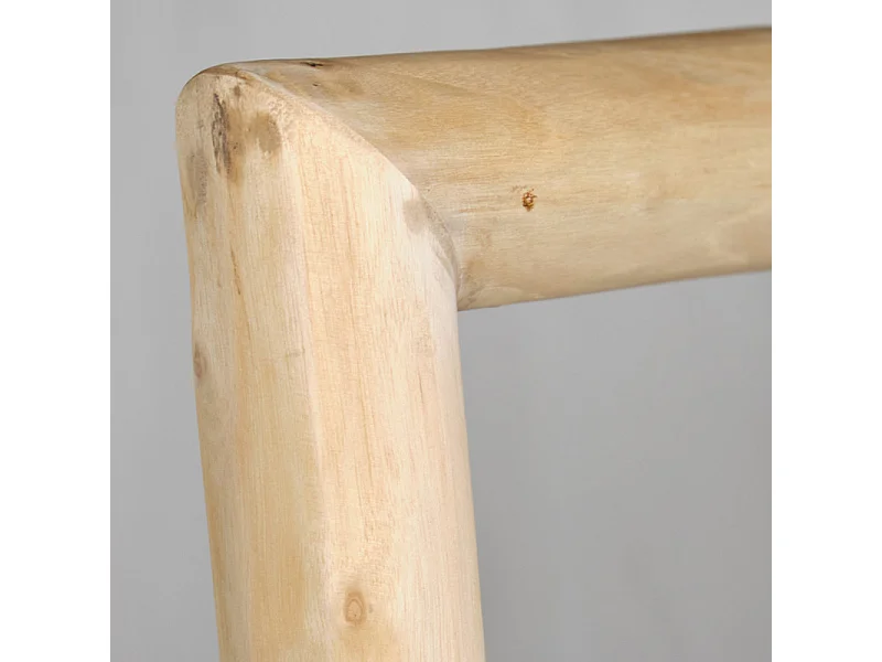 Miroir avec porte serviettes en teck massif H. 150 cm - MARIANO