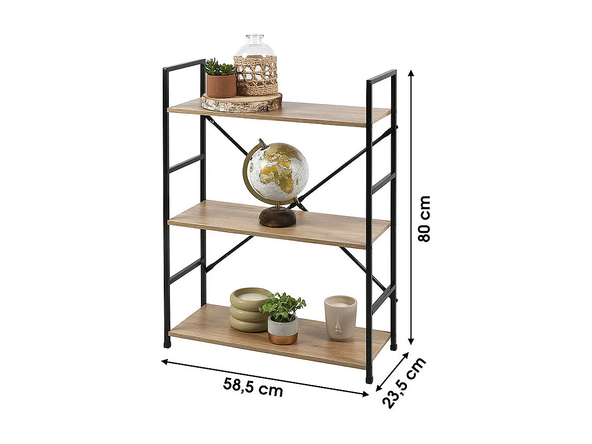 Etagère large 3 niveaux design échelle métal Colorado