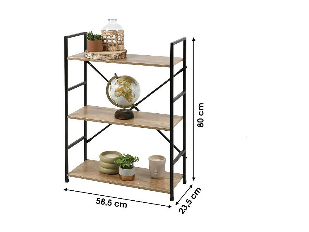 Etagère large 3 niveaux design échelle métal Colorado