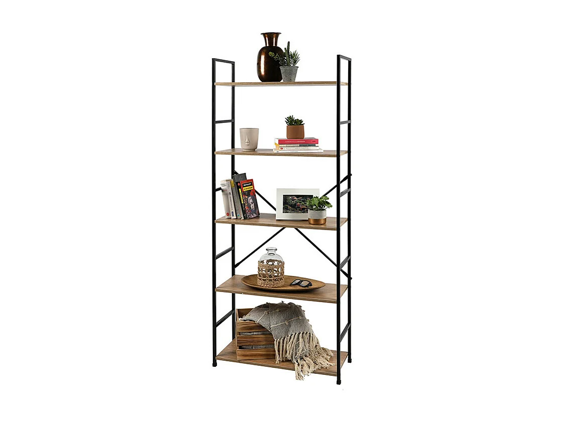 Etagère large 5 niveaux design échelle métal Colorado