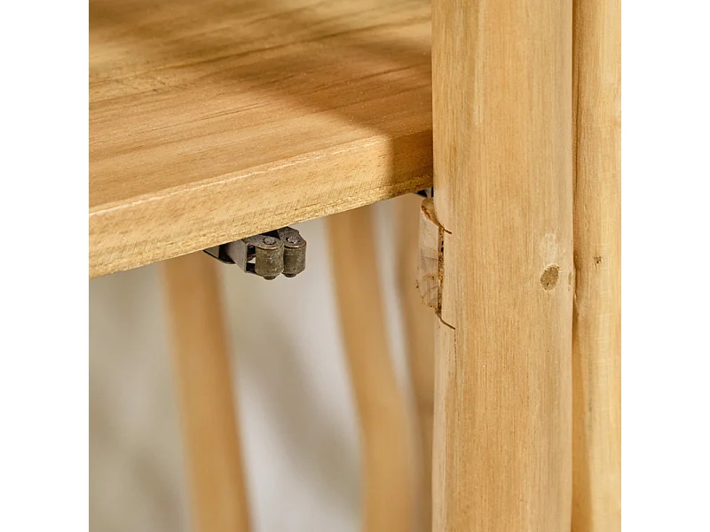 Armoire 2 portes en bois de teck et bois flotté H. 140 cm - MARIANO