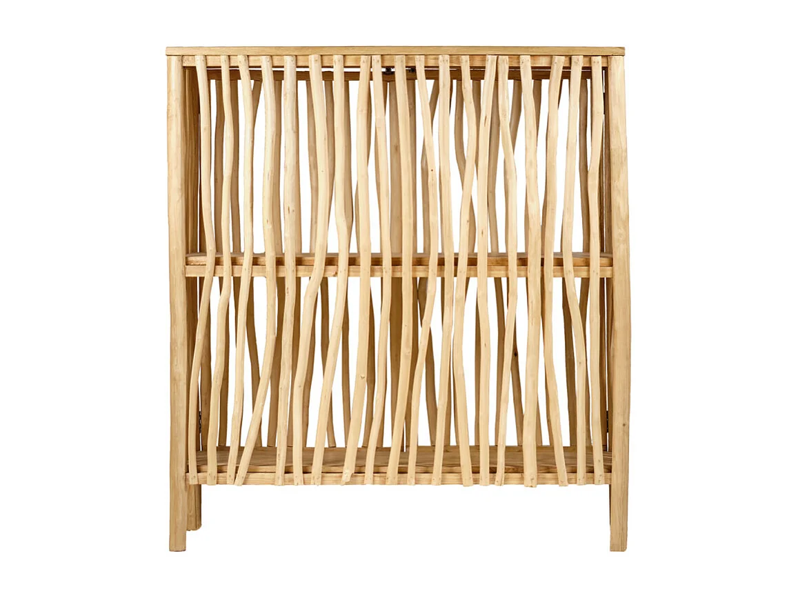 Armoire 2 portes en bois de teck et bois flotté H. 140 cm - MARIANO