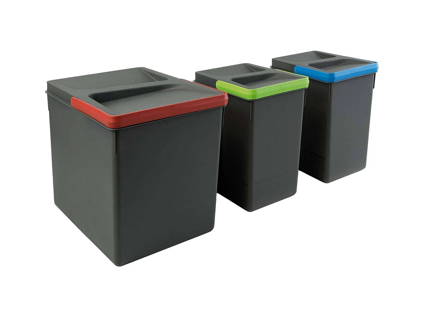 Bacs de tri pour tiroir de cuisine Recycle 2 bacs de 7 litres et 1 bac de 15 litres