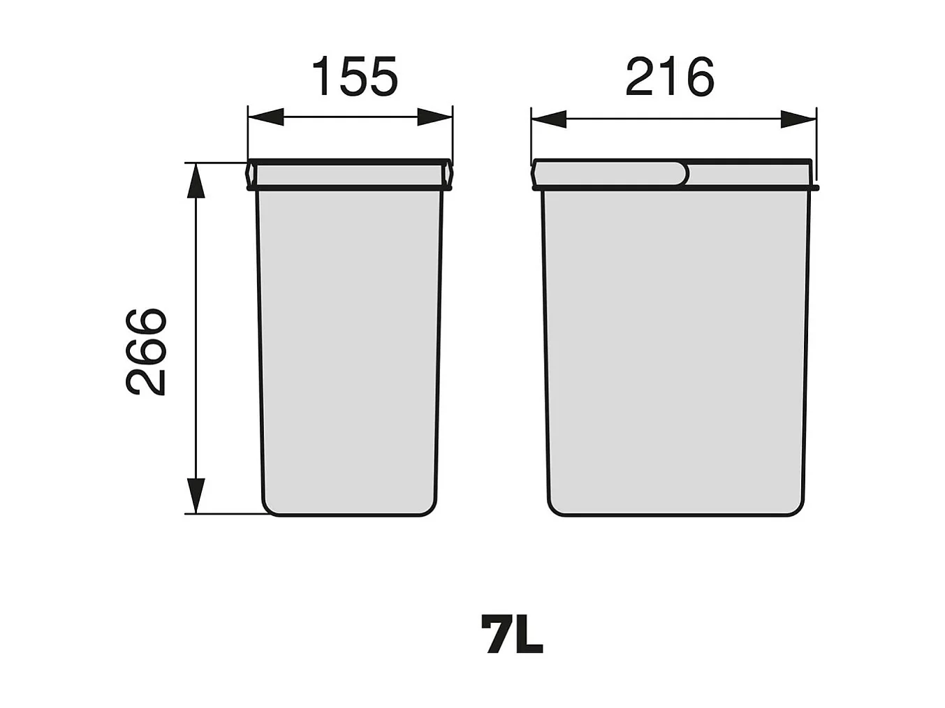 Bacs de tri pour tiroir de cuisine Recycle 2 bacs de 7 litres