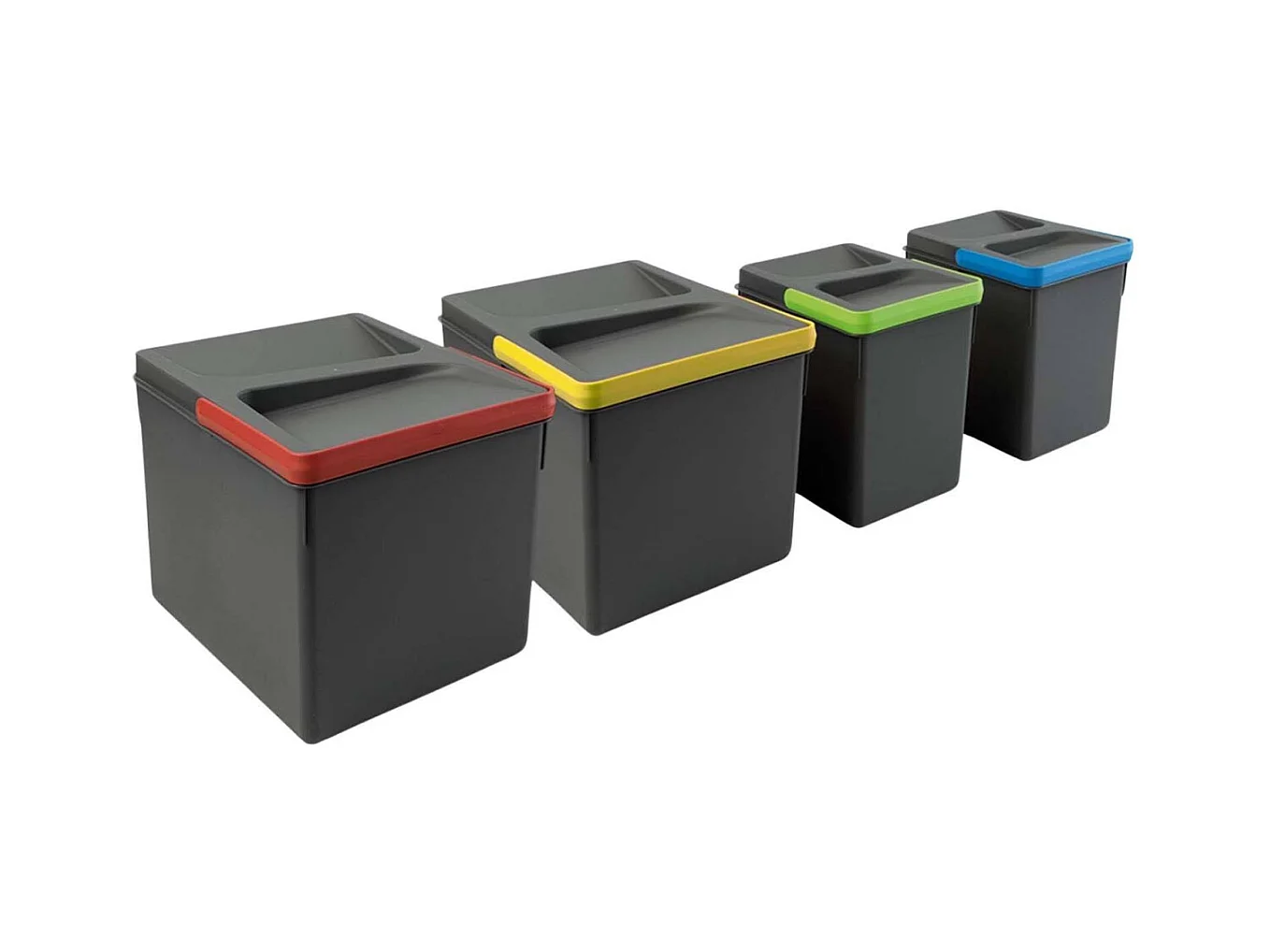 Bacs de tri pour tiroir de cuisine Recycle 2 bacs de 12 litres et 2 bacs de 6 litres