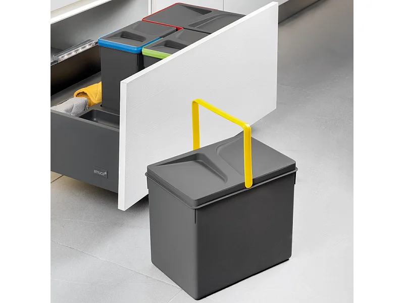 Bacs de tri pour tiroir de cuisine Recycle 2 bacs de 12 litres