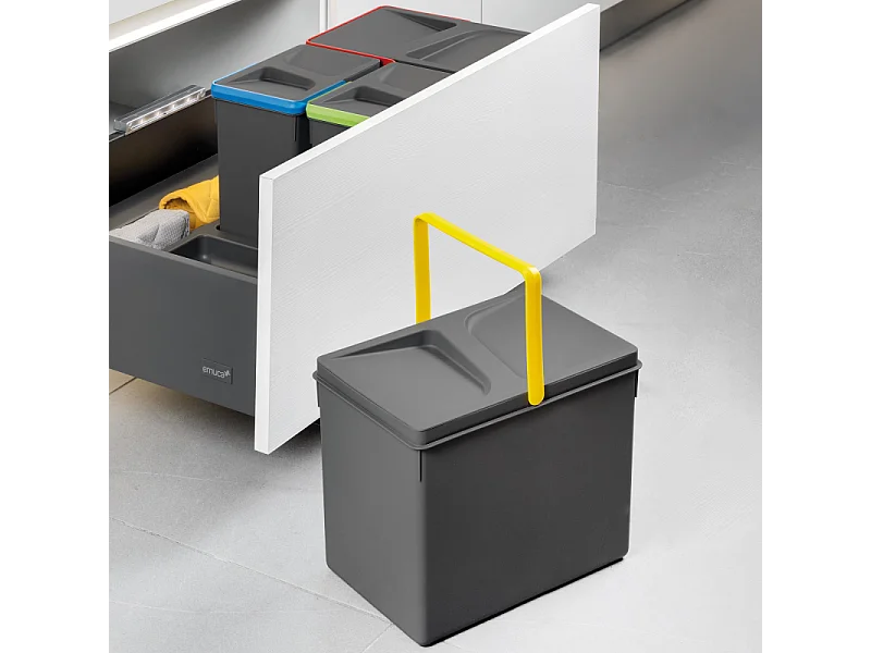 Bacs de tri pour tiroir de cuisine Recycle 2 bacs de 12 litres