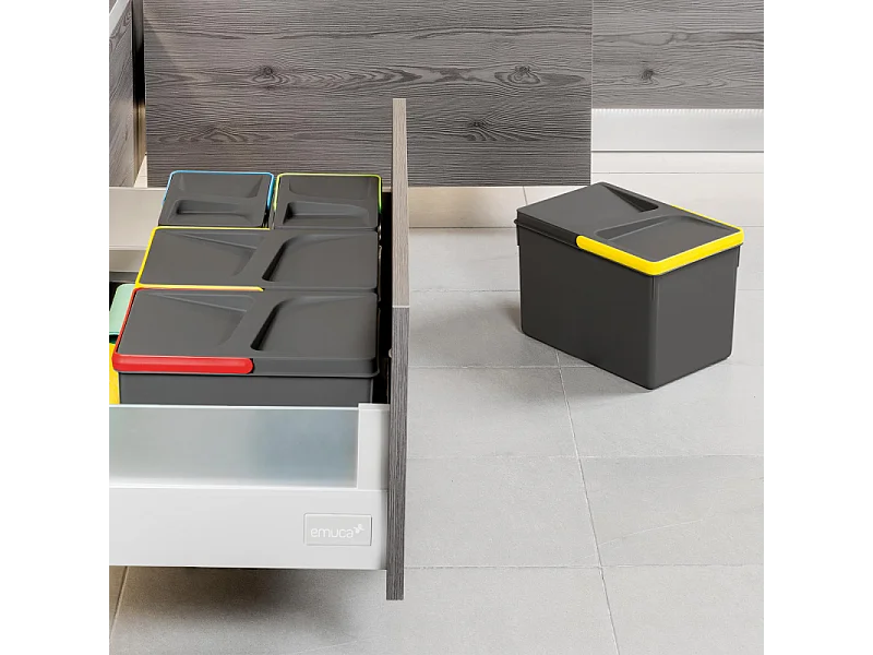 Bacs de tri pour tiroir de cuisine Recycle 2 bacs de 12 litres