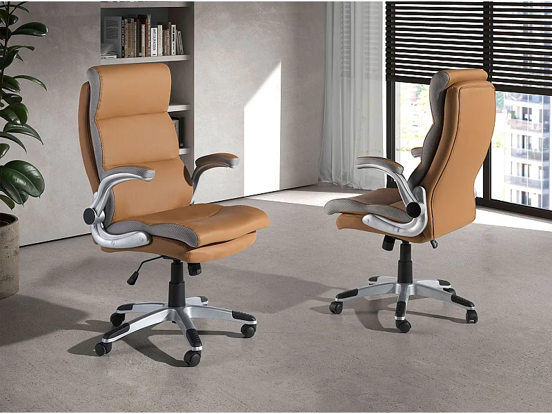 Fauteuil de bureau pivotante en similicuir marron 4141 ANGEL CERDA